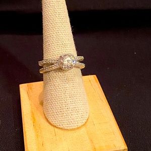 Sterling Silver Ring - Total Diamonique simulated diamond - 1 Available